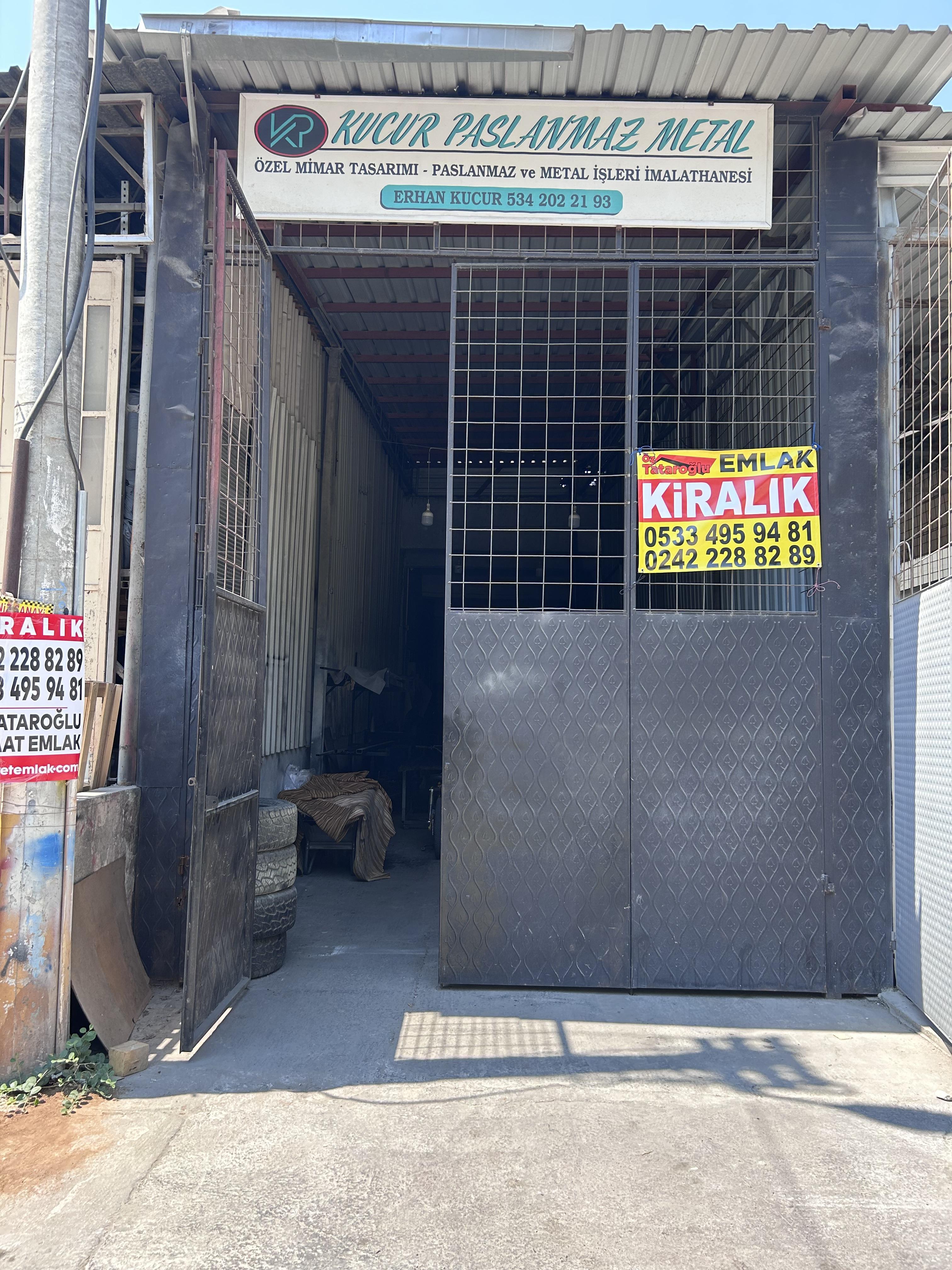 Antalya yeşil sanayide 175 metre kiralık dükkan